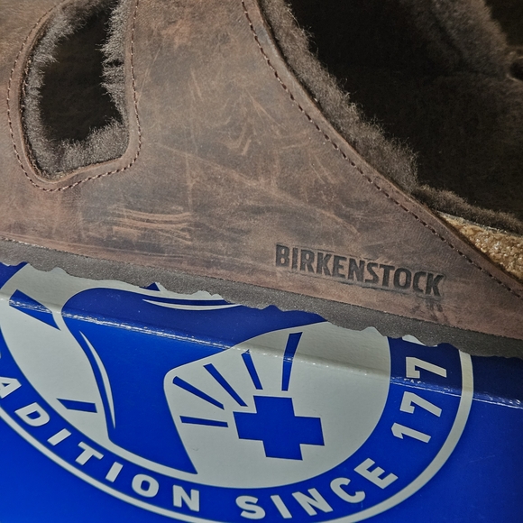 Birkenstock Arizona Shearling Sandals in Mocha - Picture 4 of 9